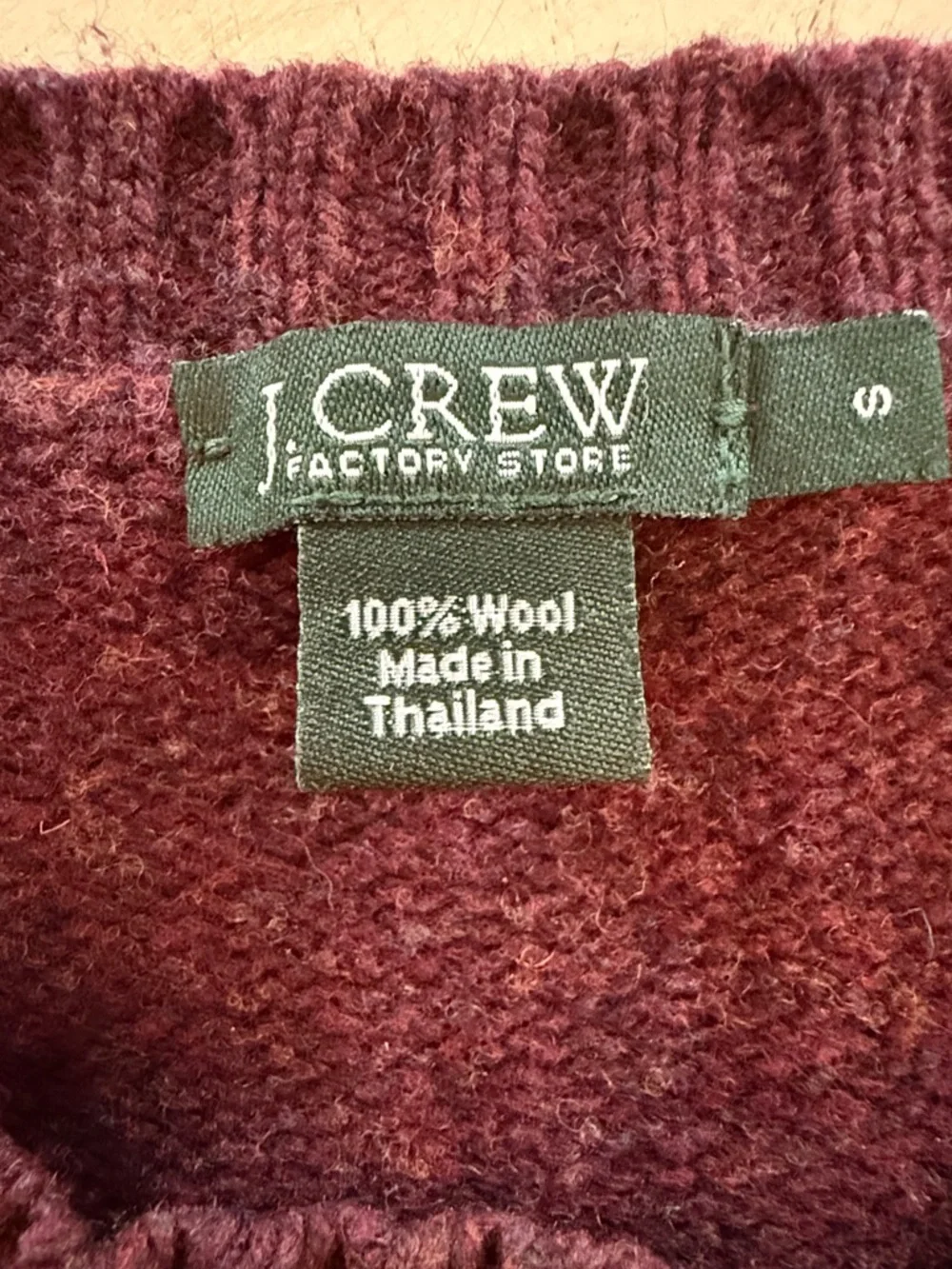 J. Crew Factory 100% Wool Deep Plum Crewneck Sweater Men’s Small